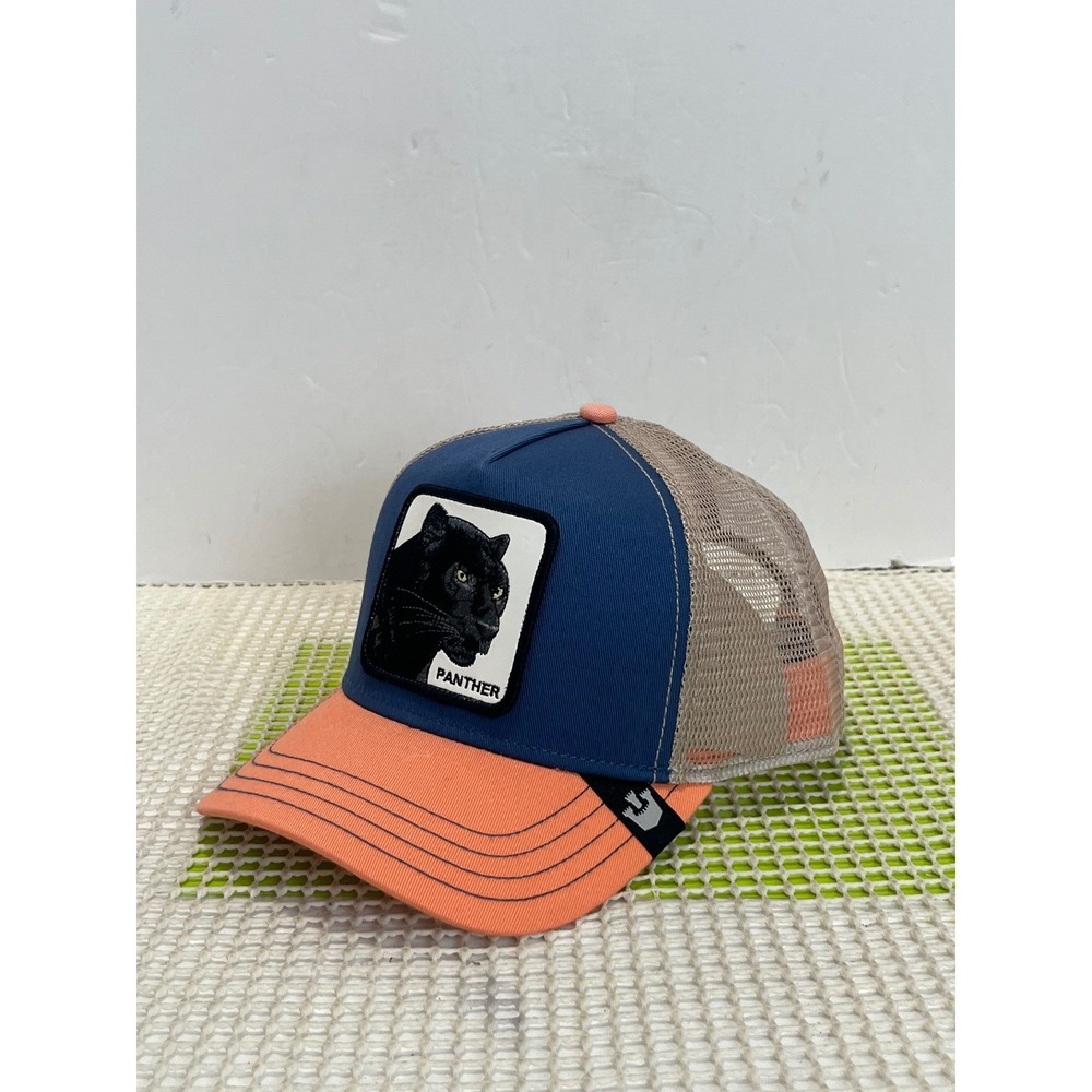 Goorin Bros The Farm The Panther Trucker Hat Blue Orange Snapback 101-0381 NEW